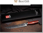YARENH Slicing Knife 8 Inch - Damascus Chef Knife,67-Layer Steel,Ultra-Sharp Blade, Durable Edge, Rust-Resistant, Ergonomic Sandalwood Handle,Sharp Sashimi Knife