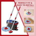 2 Pack Spin mop Replacement Head, Spin mop Scrub Brush,Microfiber Mop Refills, Easy to Replace,for Bathroom,Kitchen,Tub and Tile,Easy Cleaning,Suitable for Ocedar RinseClean 2-Tank System Spin Mop (B)