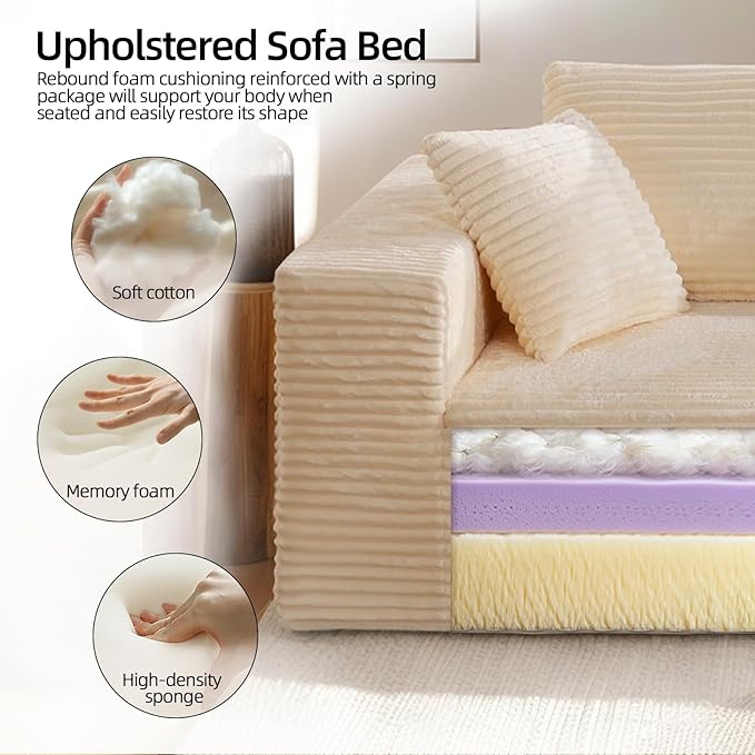 Single Cloud Sofa, Giant Bean Bag Chair with High Backrest & Wider Armrest, Foam Boneless Couch for Small Spaces, Comfy Furry Sofas with Pillows for Living Room, Bedroom, Apartment, Dorm, Office