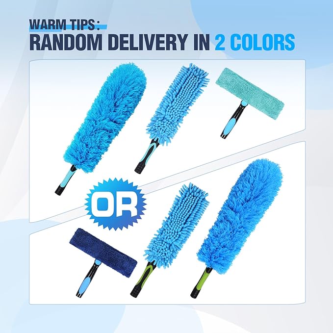 Lineslife Feather Duster,3 PCS Reusable Bendable Washable Cobweb Duster for Home Office Cleaning High Ceilings,Furniture,Roof