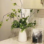 hjn White Flower Vase- Ceramic Vase for Decor, White vase for Flowers, Modern Vases for Living Room/Home Decor Accents/Entryway/Mantel/Bookshel