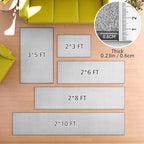 Area Rug with Non Slip Rubber Backing, Washable Soft Floor Carpet for Living Room, Kitchen, Entryway Indoor, Bedroom, Laundry, Low Pile Area Rugs, Solid Color with Pointillism Style, 3 * 5 ft Grey