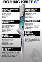 Dalstrong Boning Knife - 6 inch - Valhalla Series - 9CR18MOV HC Steel - Celestial Resin & Wood Handle Gift Knife - Fillet, Meat Cutting, Carving, Bone, Trimming, Deboning - Leather Sheath