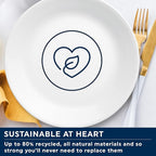 Corelle Vitrelle 4-Pieces 8.5" Glass Salad/Appetizer Plates Chip & Crack Resistant Glass Dinnerware Set Plates, Winter Frost White