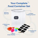 Chef's Path Extra Large Tall Airtight Food Storage Containers, Set of 4, Airtight Food Storage for Flour, Sugar, Rice, Includes Measuring Scoops, Pen, and Labels, 7qt, 220Oz, 6.5L, Transparent