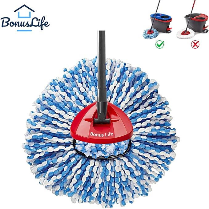 BonusLife 6-Pack Mop Head for O-Ceda RinseClean Spin Mop Refill 2-Tank System Only Easy Cleaning Microfiber Replacement