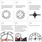 Extra Large 40 Inch Wall Clock for Living Room Decor – Silent Non-Ticking Modern Farmhouse Wall Clock, Oversized Decorative Metal Roman Numeral Clock, Black