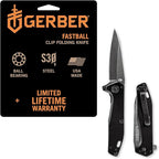 Gerber Gear Fastball - Slim, Lightweight Folding Knife with Lock Release - Pocket Knife with 3-Position Clip - EDC Gear - 3" - Made in USA - Black