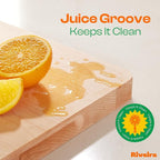 Riveira Maple Wood Cutting Board – Gourmet Maple Grandeur: 20 x 30 Wooden Cutting Board – Natural Wooden Cutting Boards For Kitchen Decorative – Innovative Juice Grooves Maple Wooden Chopping Board