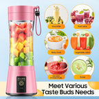 Portable Blender Make Shakes and Smoothies - USB Rechargeable Personal Size Mini Blender Freshly Squeezed, 380Ml BPA Free Travel Cup in Picnic/Office/Gym