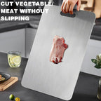 Titanium Cutting Board,Cutting Boards For Kitchen,Stainless Steel Cutting Board,Peeler,Mat,Dish Clip,For Cutting Vegetables, Meat,Fruits,Silver, 18.11x11.8 IN