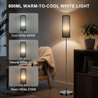 FRIDEKO HOME Floor Lamp with Black Shade, Dimmable Colors Temperature & Brightness, Floor Lamps for Bedroom Living Room, Tall Standing Lamp for Halloween Home Corner Decor, 9W Smart Bulb, Foot Switch