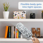 Microfiber Duster with an Extra Washable and Reusable Duster Head, Microfiber Dusters for Household Cleaning, Gray