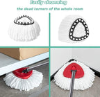 16 PCS Spin Mop Replacement Head,100% Microfiber Mop Heads Replacements with Cedar Mop Replace,360 Degree Round Spin Mop Replacement Head for Easy House Cleaning Floor Mopping