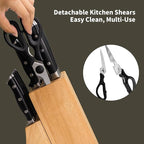 Alata 15-Piece Knife Set with Block, Razor-Sharp,Kitchen Knife Set, Forged Triple Rivet Stainless Steel Knife Block Set