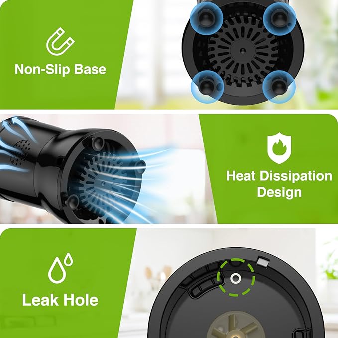 KOIOS Blender for Smoothies,Personal Blender for Shakes and Smoothies with 3 * 22oz To-Go Cups,22000 RPM Smoothie Maker,Detachable 6-leaf Blade Portable Blenders for kitchen,Black