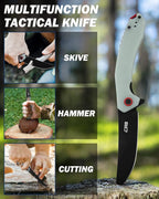 CJRB Folding Pocket Knife with AR-RPM9 Steel Blade and G10 Handle for Men Outdoor, Camping Gobi(J1906B) Natural Green