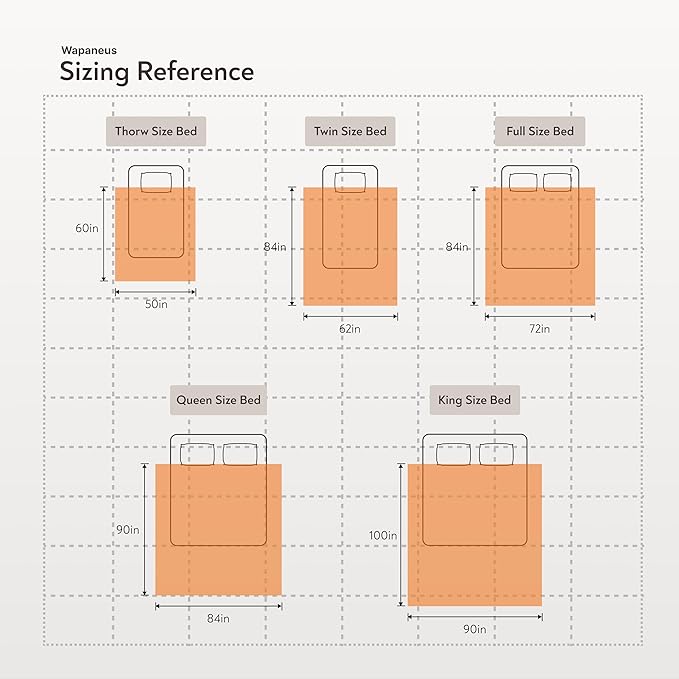 Wapaneus Heated Blanket Electric Throw 62" x 84" Twin Size with 10 Heat Levels and 12 Hours time Settings, Flannel Fast-Heating, ETL Listed, Machine Washable,Light Grey