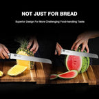 SHAN ZU 8" Bread Knife - Sourdough Slicing Knife Professional German 1.4116 Stainless Steel Serrated Blade, Ergonomic Wood Handle & Full Tang Design, Gift Box Included(Single-Edge)