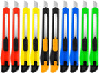 10 Pack Box Cutter Retractable, 9MM Snap-Off Blade Utility Knife, Razor Knife with Self-Lock Design, Box Cutter Knife Exacto Knife for Cutting Boxes, Carton, Cardboard, Disposal Box Opener
