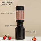 Beast Mega 1200 | Premium Countertop Blender | Smoothies, Shakes, Sauces, Dips, Soups | Blends Ice and Frozen Fruit | Includes Extra Lids and Straw System | 1200W | (Carbon Black, 120V)