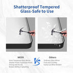 WEER Black Bathroom Mirror 48X32 Inch, Rectangular Black Metal Framed Mirror for Wall, Matte Black Vanity Mirror with Tempered Glass, Anti-Rust, Shatterproof, Hangs Horizontal or Vertical