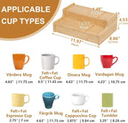 2-Tier Expandable Coffee Mug Holder, Mug Organizer for Kitchen Cabinets, Bamboo Mug Cup Rack, Multi-Functional Cup Holder Shelf, Coffee Bar Organizer, Home