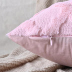 Set of 2 Soft Moroccan Throw Pillow Covers 16x16 Inch Plush Boho Decorative Pillow Cover Accent Cushion Case for Couch Sofa Bed, Light Pink