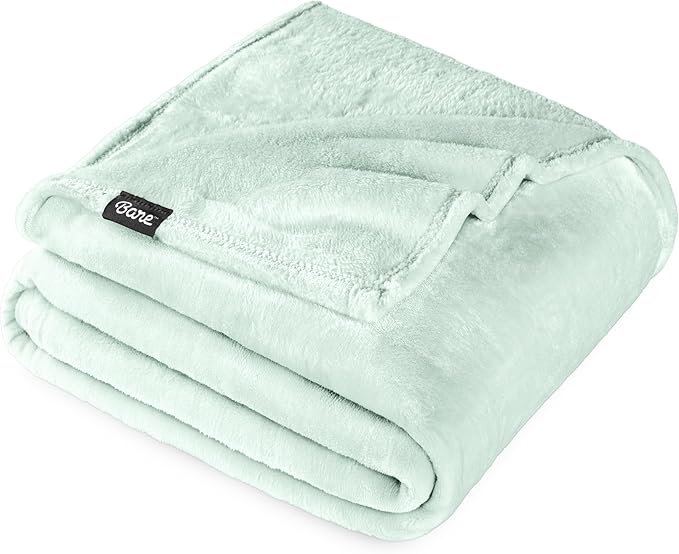 Bare Home Fleece Blanket - Throw/Travel - Ultra-Soft Lightweight for Bed, Sofa, and Couch - Luxury Microplush - Cozy Warm Blanket (Throw/Travel, Spring Mint)