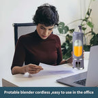Portable blender,USB-C rechargeable,Personal compact travel juicer cup15OZ for Shakes, Smoothies,Fresh juice,Self-cleaning,Leakproof lid, Smart time display,12 blades,with strong blending Purple