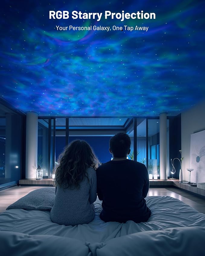 LED Floor Lamp with RGB Star Projector & Remote, Stepless 3000-6000K Color Changing Standing Lamp, Dimmable Black Corner Lamp, 15W Modern 69" Tall Light for Bedroom, Kids Room, Living Room