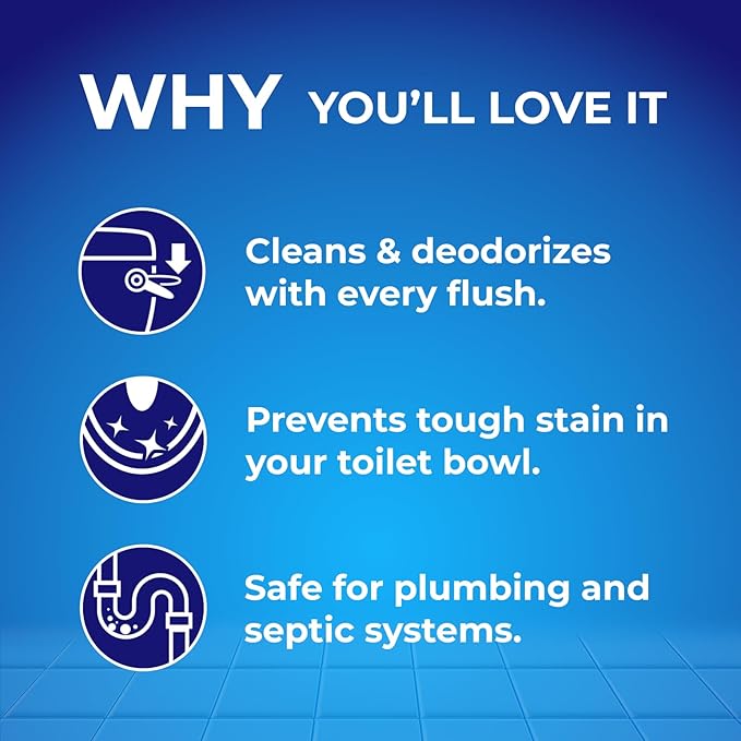 Toilet Bowl Cleaner Rim Hanger, 6 Count Automatic Bowl Toilet Cleaner, Cleans and Freshens Toilet Bowl, Lavender Scent - 7 Month