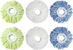 6 Pack Spin Mop Refill Pads Compatible with SIMPLI-Magic 79349 79117 979193 79229 Spin Mop Cleaning System, Part No.79161