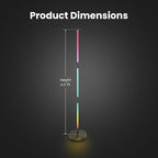 Feit Electric 52in Smart Floor Lamp, Syncs with Music, Millions of Colors, Wi-Fi Connected, Compatible with Alexa/Google, Custom Scenes & Effects, 25,000-Hour Lifetime, FLOOR52/RGB/AG