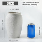 Ceramic Farmhouse Flower Vase, 8.2 Inch Terracotta Rustic Vase, Decorative Pottery Flower Vases for Living Room, Entryway, Table, Shelf Decor