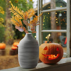 ALMA 9 in Contemporary Vessel for Room Decor Aesthetic|Decorative Black Gray Vase for Pampas Grass|Boho Vase for Coffee Table Centerpiece,Nightstand,Bookshelf,Minimalist Living Room,Bathroom Decor