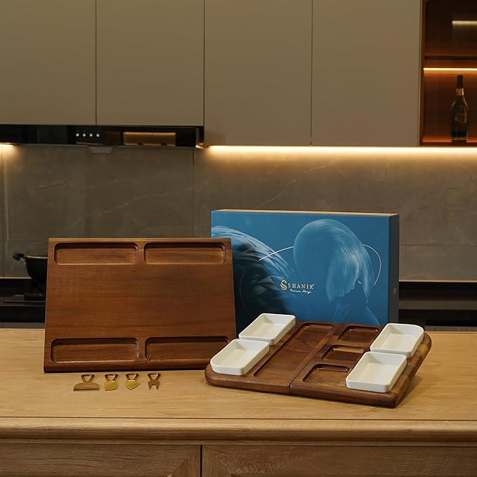 Shanik Premium Charcuterie Board – Magnetic Double-Sided Cheese and Meat Serving Tray, Elegant Cutting Board Gift for Hosting & Special Occasions