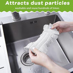 Zubebe 6 Pcs Duster Refill Reusable Fleece Duster Refills Feather Flat Dusters Multi Surface Washable Cleaning Pads Tools for Home, Blinds, Car, Pet, Furniture, Fans (White)