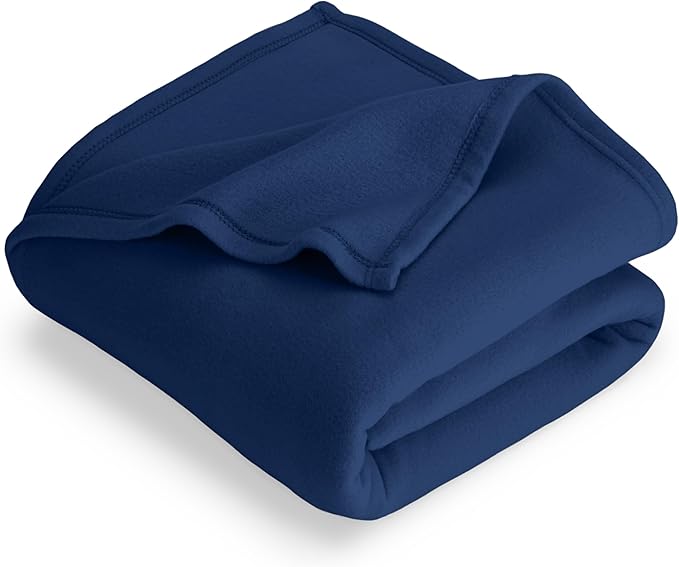 Bare Home Polar Fleece Blanket - Throw - Dark Blue - Warm & Cozy - Premium Fleece for Bed, Sofa, Camping, Travel and Cold Nights - Lightweight Blanket (Throw, Dark Blue)