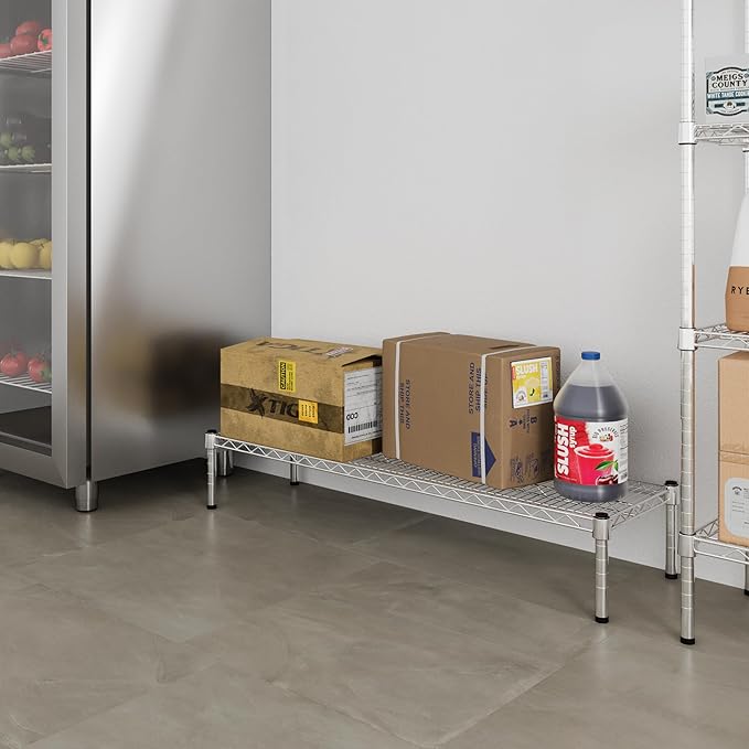 14" Deep x 48" Wide x 8" Height 1-Tier Wire Shelving Kit | NSF Commercial Storage Rack Unit