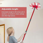Spin Mop Replace Head, Base, Mop Handle Replacement for OCedar EasyWring 1 Tank System - Include 2 Microfiber Refills, 1 Sturdy Iron 30-58" Adjustable Mop Stick, Head Cover and Scrubber