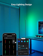 Lepro OE1 AI Floor Lamps for Living Room, Smart LED Corner Lamp with RGBW Color Changing, Alexa Compatible, AI Generated 4.0, Music Sync, Modern Standing Lights for Bedroom, No Remote, 2.4G WiFi Only