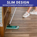 Don Aslett's 12" Mop with 2 Reusable Microfiber Pads | Bathroom or Kitchen | 360° Rotating Head | Machine Washable | Extending Pole