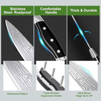 Knife set, 23 Pcs Kitchen Knife Set with Block and Sharpener Rod, High Carbon Stainless Steel Chef knife set for kitchen, Ultra Sharp, Full-Tang Design