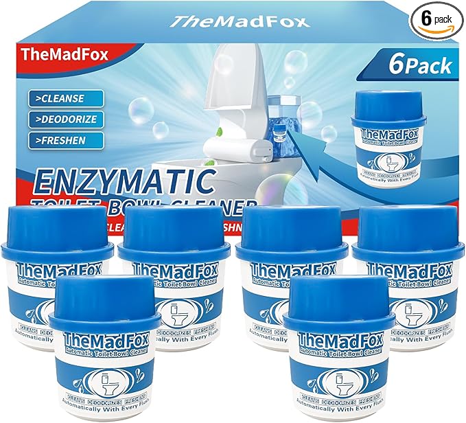 Toilet Bowl Cleaner 6 Bottles,Long-Lasting Toilet Tank Cleaner,Automatic Toilet Bowl Cleaner Tablets in Bottles for Tank Bathroom Powerful Cleaning Easy to Use,Up to 12 Months Total
