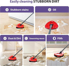 [2025 New Version] 2-Pack Oceda Scrubber Mop Heads for EasyWring 1-Tank System, Stiff-Bristle Brush Head with Built-in Scouring Pad for Deep Cleaning Floors and Tiles