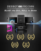 ECOVACS DEEBOT X9 PRO Omni Robot Vacuum and Mop,16,600Pa Blast Suction, OZMO Roller Instant Self-Washing Mopping, ZeroTangle 3.0, Triple Lift System, AI Smart Navigation, Hands-Free Omni Station