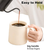 T-WARE 16 Oz Coffee Mugs, Matte Beige Mug Set of 4, Ceramic Mugs Coffee, Solid Color Coffee Cups Ceramic