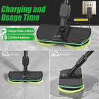 Electric Spin Mop,13-Inch Max Cleaning Pad Cordless Electric Mop,Laminate Floor Cleaner for Mopping,Automatic Spin Mops for Hardwood,Tile (No Water Tank)