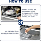 Eco Dishwasher Detergent Sheets Up To 160 Loads, Unscented Plastic Free Dishwashing Soap Strips With High Efficient Solid Enzyme, Leaving Dishes Sparkling Clean